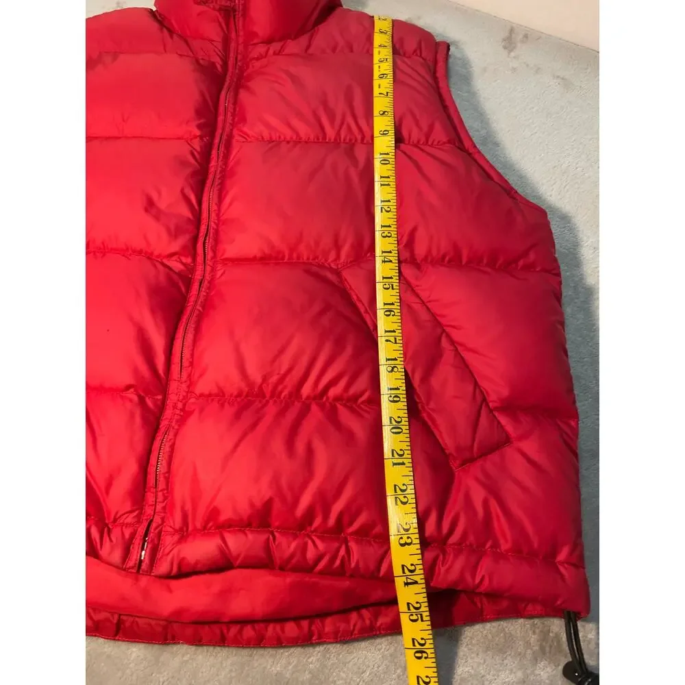 Lands' End Men's Red Puffer Vest - Size Large
